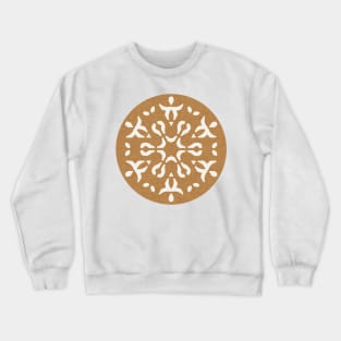 Geometric Shapes Cutout Pattern Orange Off White Crewneck Sweatshirt